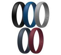 Egnaro Unisex Silicone Wedding Rings, Rubber Breathable Engagement Bands, Variety Multipack 1-7, 11.5-12, Silicone, No Gemstone