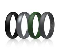 Egnaro Unisex Silicone Wedding Rings, Rubber Breathable Engagement Bands, Variety Multipack 1-7, 12.5-13, Silicone, No Gemstone