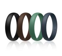 Egnaro Unisex Silicone Wedding Rings, Rubber Breathable Engagement Bands, Variety Multipack 1-7, 7.5-8, Silicone, No Gemstone