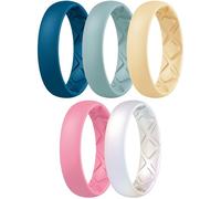 Egnaro Women’s Silicone Engagement Rings, Inner Arc Ergonomic Breathable Design with half sizes, Rubber Wedding Bands，5.5mm Wide-2mm Thick, 11.5-12, Silicone Rubber, No Gemstone