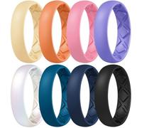 Egnaro Women’s Silicone Engagement Rings, Inner Arc Ergonomic Breathable Design with half sizes, Rubber Wedding Bands，5.5mm Wide-2mm Thick, 10.5-11, Silicone Rubber, No Gemstone