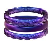 Egnaro Women’s Silicone Thin and Stackable Bridal Ring Sets, Rubber Wedding Bands, Variety Multipack With Breathable Grooves Workout Accessories, 11(22.29mm), Silicone, No Gemstone