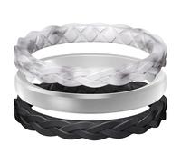 Egnaro Women’s Silicone Thin and Stackable Bridal Ring Sets, Rubber Wedding Bands, Variety Multipack With Breathable Grooves Workout Accessories, 11(22.29mm), Silicone, No Gemstone