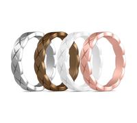 Egnaro Womens Engagement Silicone Wedding Bands, Breathable Silicone Rubber Rings For Women Sports, Workout Silicone Rings For Her, 6.5-7(20.06mm), Silicone, No Gemstone