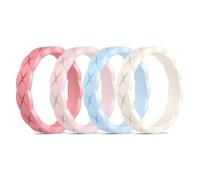 Egnaro Womens Engagement Silicone Wedding Bands, Breathable Silicone Rubber Rings For Women Sports, Workout Silicone Rings For Her, 6.5-7(20.06mm), Silicone, No Gemstone