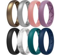 Egnaro Women's Silicone Anniversary Rings, 5.5mm Wide 2mm Thick Rubber Bands Flexible For Workout, 10.5-11, Silicone, No Gemstone