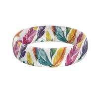 Egnaro Women's Silicone Statement Rings, 5.2mm Wide 2mm Thick Rubber Printed Floral Wedding Bands For Her Size 4-12, 4.5-5, Silicone, No Gemstone