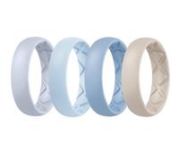 Egnaro Women's Statement Rings, Inner Arc Ergonomic Breathable Design with half sizes, Rubber Wedding Bands，5.5mm Wide-2mm Thick, 10.5-11, Silicone Rubber, No Gemstone