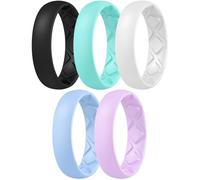 Egnaro Women's Statement Rings, Inner Arc Ergonomic Breathable Design with half sizes, Rubber Wedding Bands,5.5mm Wide-2mm Thick, 10.5-11, Silicone Rubber, No Gemstone