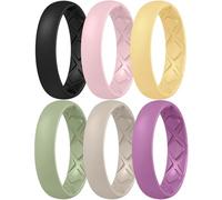 Egnaro Women's Statement Rings, Inner Arc Ergonomic Breathable Design with half sizes, Rubber Wedding Bands，5.5mm Wide-2mm Thick, 10.5-11, Silicone Rubber, No Gemstone