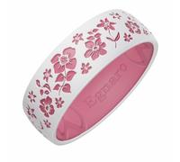 Egnaro Women's Two-Tone Silicone Wedding Ring with a Floral Engraved Design, 7.5-8, Silicone Rubber, No Gemstone