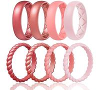 Egnaro Women's Wedding Bands, Silicone Stacking Rings for Her, Rubber Inner Arc Ergonomic Breathable Design, 9.5-10(22.61mm), Silicone, No Gemstone