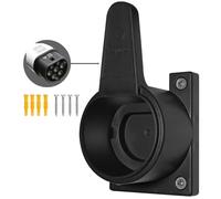 EGNIO Type 2 EV Cable Holder, Wall Mount Organiser for Electric Car with IEC 51296-2 Plugs, Weather Proof Holder for Most EU EVs Charging Cable Tidy, Including Mounting Kit Black