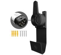 EGNIO Type 2 EV Cable Organiser, Wall Mount Holder for Electric Car with IEC 51296-2 Plugs, Weather Proof Holder for Most EU EVs Charging Cable Tidy, Including Mounting Kit, Black