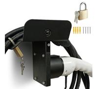 EGNIO Type 2 EV Charger Cable Holder, Padlock Lockable Wall Mount Holder for Electric Car with Type2 IEC 51296-2 Plugs Wall Box Charging Station Anti-theft Protection Design for Cable