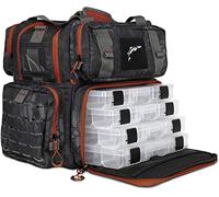 Ego Kryptek Tactical Tackle Box Backpack, Durable Fishing Tool Bag, 1000D Nylon Fabric with PVC Back, Water-Resistant, Multiple Storage Pockets, Laser-Cut Molle Loops, Includes 4 Tackle Trays