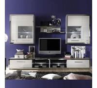 ego living room set 2 in white with high gloss fronts with led