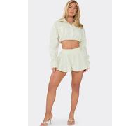 EGO Women's Button Pinstripe Shorts in Cream | Size: 10 EGO Cream 10