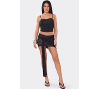 EGO Women's Drape Contrast Slinky Mini Skirt in Black | Size: 6 EGO Black 6
