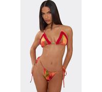 EGO Women's Frill Trim Contrast Bikini Set in Coral | Size: 10 EGO Coral 10