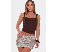 EGO Women's Lace Trim Low Rise Mini Skirt in Silver | Size: 10 EGO Silver 10