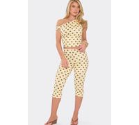 EGO Women's Polka Dot Capri Trousers in Natural | Size: Small EGO Natural S