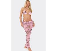 EGO Women's Ruched Leopard Print Low Rise Maxi Skirt in Baby Pink | Size: 10 EGO Baby Pink 10