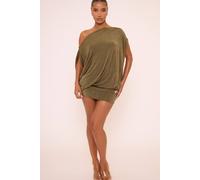 EGO Women's Short Sleeve Off-The Shoulder Drape Mini Dress in Green | Size: 14 EGO Green 14