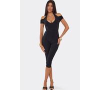 EGO Women's Short Sleeve Off-The Shoulder Jumpsuit in Black | Size: 6 EGO Black 6
