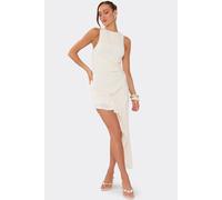 EGO Women's Sleeveless Ruched Knit Midi Dress in White | Size: 8 EGO White 8