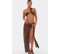 EGO Women's Split Leg Maxi Skirt in Dark Brown | Size: 6 EGO Dark Brown 6