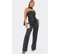 EGO Women's Straight Leg Satin Mid Rise Trousers in Black | Size: 10 EGO Black 10