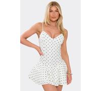 EGO Women's Strappy Sweetheart Neckline Polka Dot Playsuit in White | Size: Medium EGO White M