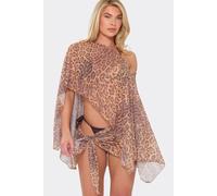 EGO Women's Three Quarter Sleeve Off-The Shoulder Leopard Print Top in Nude | Size: 6 EGO Nude 6