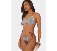 EGO Women's Tie Side V-Neck Lacy Bikini Set in Brown | Size: 8 EGO Brown 8