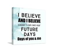 egobena I Believe and I Believe Cause I Can See Our Future Days Canvas Paintings Painting On Canvas Retro Inspirational Positive Wall Art Paintings Artwork Decor for Living Room Bathroom 16x16 in