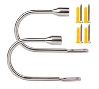EGOERA Curtain Holdbacks, Curtain Drapery Holdbacks Tieback, Curtain U Metal Hooks Holder, 1 Pair Silver