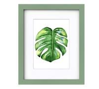 EGOFINE 10x8 Picture Frame,100% Solid Wood Frame with 7x5 Mat,10x8 Photo Frames with Acrylic Glass,20x25 cm Poster Frames for Tabletop and Wall Mounting,Green