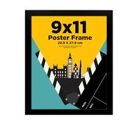 EGOFINE 11x9 Black Picture Frames - Made of Solid Wood for Table Top and Wall Mounting