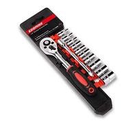 Egofine 12pcs 1/4 Inch Ratchet Socket Wrench Set, Drive Socket Set with 10 Sockets 4-13mm and 2 Way Quick Released Ratchet Handle and Extension Bar