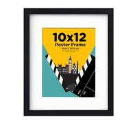 EGOFINE 12x10 Photo Frames,Solid Wood Picture Frames with Plexiglass for Photos 6x8 with Mat or 10x12 without Mat,Tabletop and Wall Mounting Display,Black