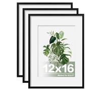 EGOFINE 30x40cm picture frame, 12X16 Frame Display 8.5X11 with Mat Covered by Plexiglass, for Wall Mounting, Black, 3Pcs