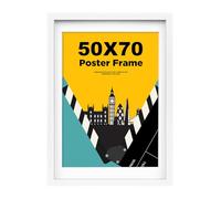 EGOFINE 50x70cm Frame,100% Solid Wood Frame, 500x700mm Picture Frame Matted for A2, Large 20x28 inch Photo Frame with Acrylic Glasss Wall Mount Frames, white