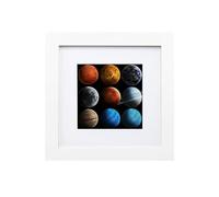 EGOFINE 6x6 White Photo Frames - Made of Solid Wood for Table Top and Wall Mounting