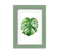 EGOFINE 7x5 Picture Frame,100% Solid Wood Frame with 4x6 Mat,7x5 Photo Frame with Plexiglass,17.8x12.7cm Small frame for Tabletop and Wall Mounting,Green