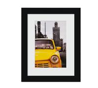 EGOFINE 9x7 inch Photo Frames Black - Made of Solid Wood for Table Top and Wall Mounting