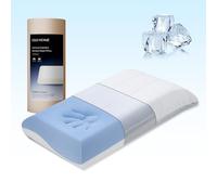 Memory Foam Pillows, Cooling Pillow for Neck Pain Relief, Bed Pillow for Side, Back & Stomach Sleepers, Ergonomic Pillow with Two-Sided Washable Reversible Cover, Medium&Soft Neck Pillow Standard Size