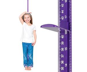 Egoldto Height Measurement Rod for Wall - 3D Removable Growth Stick, Wall Mounted Splicing Ruler for Children, Adults, Kids, Baby Nursery - 79 Inch (Purple)