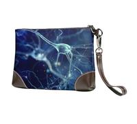 EgoMed 3D Brain Cell Neuron Neurology,Wristlet Bags PU Leather Clutch Womens Zip Purse Wallet Handbag with Wrist Strap