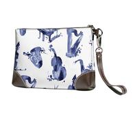 EgoMed Blues Saxophone Piano Cello Bass,Wristlet Bags PU Leather Clutch Womens Zip Purse Wallet Handbag with Wrist Strap